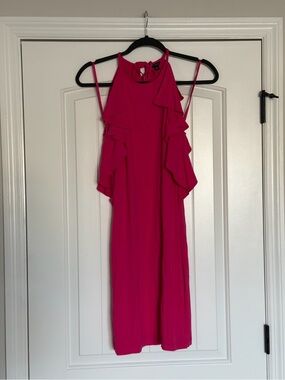 Ann Taylor Women's Pink & Ruffle Arm Dress Size 6